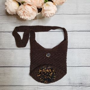 Christian Livingston Tortise Shell Crochet Brown Purse